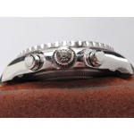 Rolex Yacht-Master series, white dial, blue bezel, silver case, 44mm, silver Oyster bracelet.